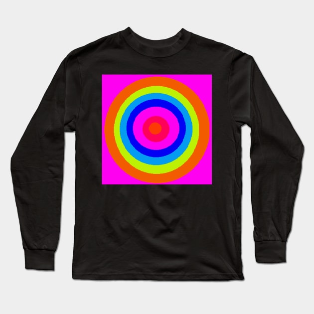 Hot Pink Circle Pattern Long Sleeve T-Shirt by Klssaginaw